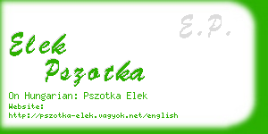 elek pszotka business card